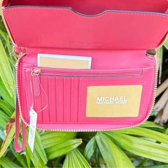 Michael Kors Jet Set Travel Multifunction Large Phone Wallet MK Light Berry - Picture 11 of 13